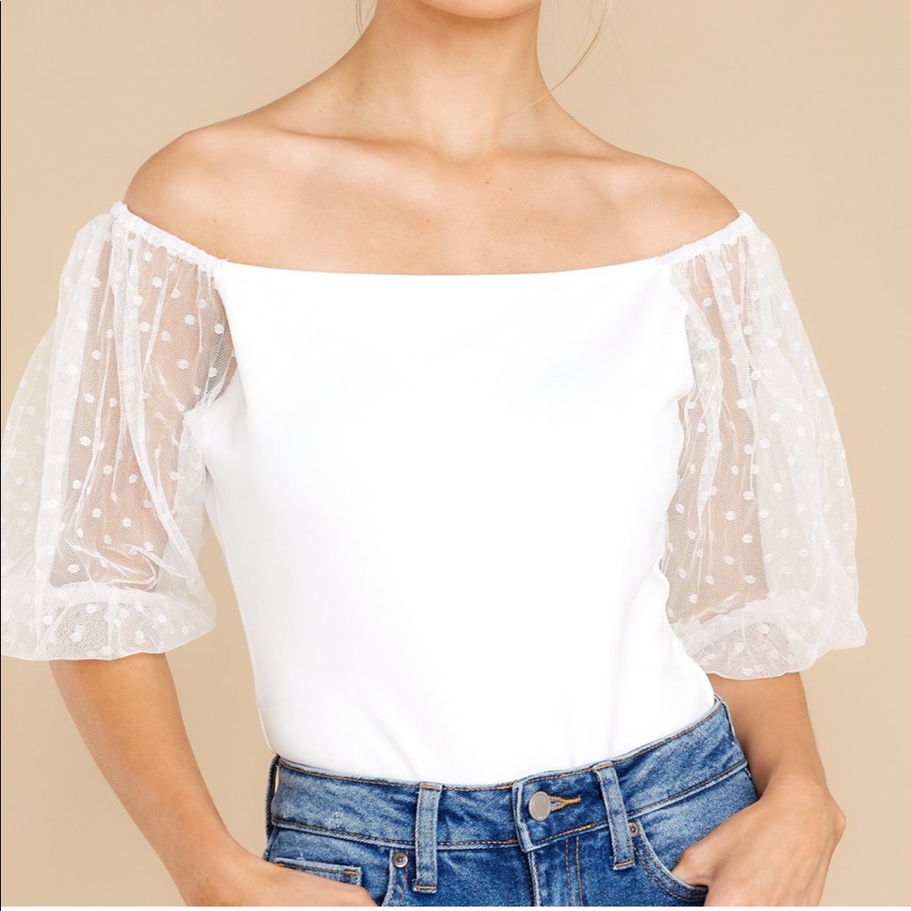 Sweeter Than Honey Bodysuit White Polka Dot